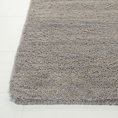 Hand-Loomed Gray Wool Rectangular Accent Rug 36" x 5"
