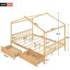 Streamdale Full Size House Platform Bed With Two Drawers, Headboard And Footboard, Roof Design - 4 of 4