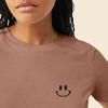 Dalix Smile Face Embroidered Soft Cotton Short Sleeve T Shirt Womens - 4 of 4