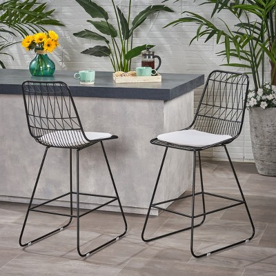 Coolbibila-Set Of 2 Barstool, Bar Chair High For Outdoor, Bar Chair Stool With Water-Resistant Cushions, Bar Chair With Back