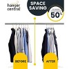 Racxily New Premium Quality Velvet Hangers Ultra Thin Non Slip Adult Felt Space Saving Hangers for Closet, 360¡ã Swivel Hook Hold, Black - 2 of 4