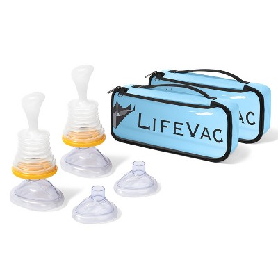 LifeVac Blue Travel Kit 2 Pack - Portable Suction Rescue Device, First Aid Kit for Kids and Adults, Portable Airway Suction for Children and Adults