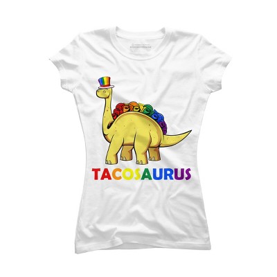 Adult Design By Humans Tacos Dinosaur Tacosaurus Rainbow Pride By JuTrading T-Shirt