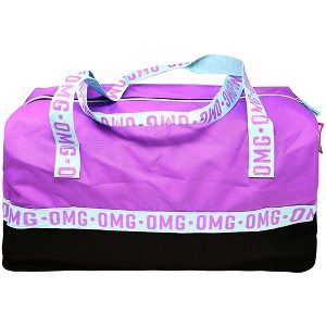 Purple OMG Girls Duffle Bag with a Purple Top and Black Bottom for Travel, Sports, Sleepovers or the Beach - 1 of 1