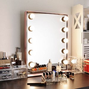 Byootique Lighted Hollywood Vanity Mirror 10pcs Dimmable LED Tabletop - 1 of 4