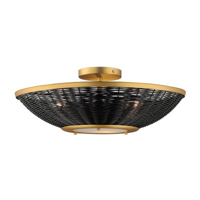 Maxim Lighting Rattan 3 - Light Wall Light in  Natural Aged Brass