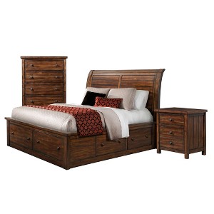 3pc Queen Danner Storage Bedroom Set Warm Cinnamon - Picket House Furnishings