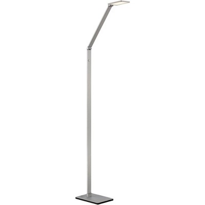 Possini Euro Design Modern Task Floor Lamp LED Silver Aluminum Adjustable Touch On Off for Living Room Reading Bedroom Office