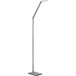 Possini Euro Design Modern Task Floor Lamp LED 61" Tall Silver Aluminum Adjustable Touch On Off for Living Room Reading Bedroom Office