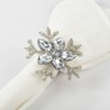 Saro Lifestyle Snowflake Design Napkin Ring, Silver (Set of 4) - 3 of 4