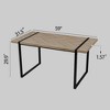 Modern Ind. Rect. MDF Lt. Wood Table (4-6), 1.5" Eng. Wood Top, Black Metal Legs, Home/Kitchen. - image 4 of 4