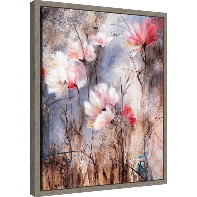 Warm Toned Abstract Floral Canvas Print, 20" x 16"