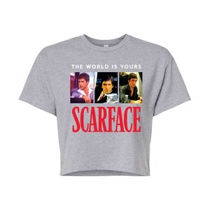 Women's - Scarface - The World Is Yours- Juniors Cropped Short Sleeve Graphic T-Shirt Cropped Graphic T-Shirt - 1 of 4