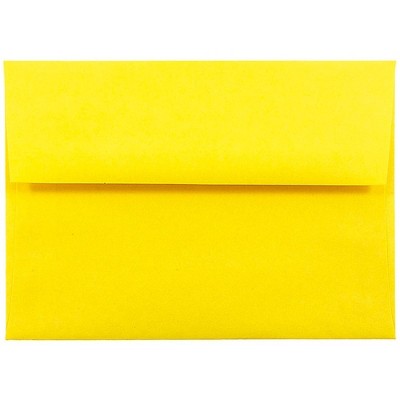 JAM Paper A6 Colored Invitation Envelopes 4.75 x 6.5 Yellow Recycled 94531