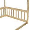 Kumasinova Twin Size Canopy Floor Bed with Fence,Montessori Bed for Girls&Boys,Natural Pine Wood Kids Floor Bed,Formaldehyde-free,200lbs Max - 4 of 4