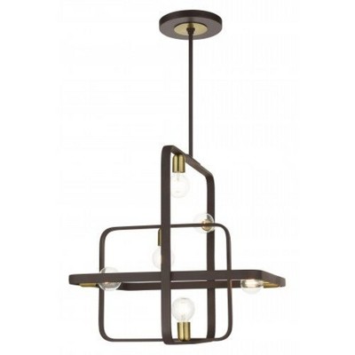 Livex Lighting Bergamo 6 - Light Chandelier in  Bronze/Antique Brass