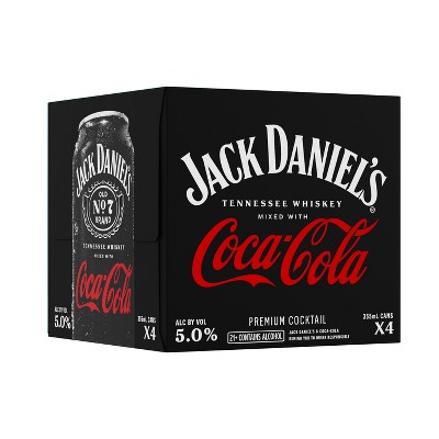 Jack Daniel's Whiskey & Coca-Cola Cocktail- 4pk/12 fl oz Cans