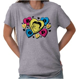 Betty Boop Conversation Hearts Cute Womens Graphic T Shirt Tees Brisco Brands - 1 of 2