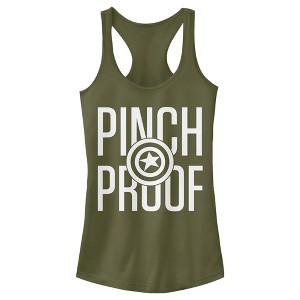 Juniors Womens Marvel Captain America Shield Pinch Proof St. Patrick's Day Racerback Tank Top - 1 of 4