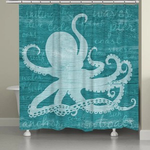 Laural Home Octopus Words Shower Curtain - 1 of 1