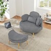 KWPZQEB Single Sofa Chair, Accent Sofa Chair with Footrest & Metal Legs, Corduroy Lounge Chair with Removable Tray for Apartment, Living Room - 2 of 4