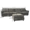 Modern Oversized Deep Seat Sectional Sofa with Reversible Chaise, 5-Seater Loop Yarn Fabric - 2 of 2