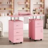 Manicure Nail Table Desk with Electric Dust Collector, 4 Drawers, Cabinet & Lockable Wheels, Salon Tech Station for Beauty Spa - 3 of 4