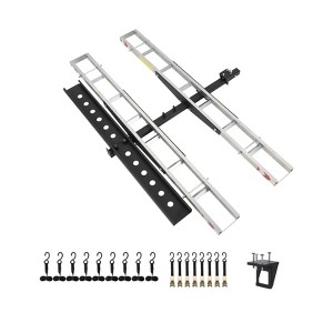 Motorcycle Carrier, 600 lbs Aluminum Motorcycle Carrier Hitch, Loading Ramp Ratchet Straps and Stabilizers for Cars, Trucks - 1 of 4