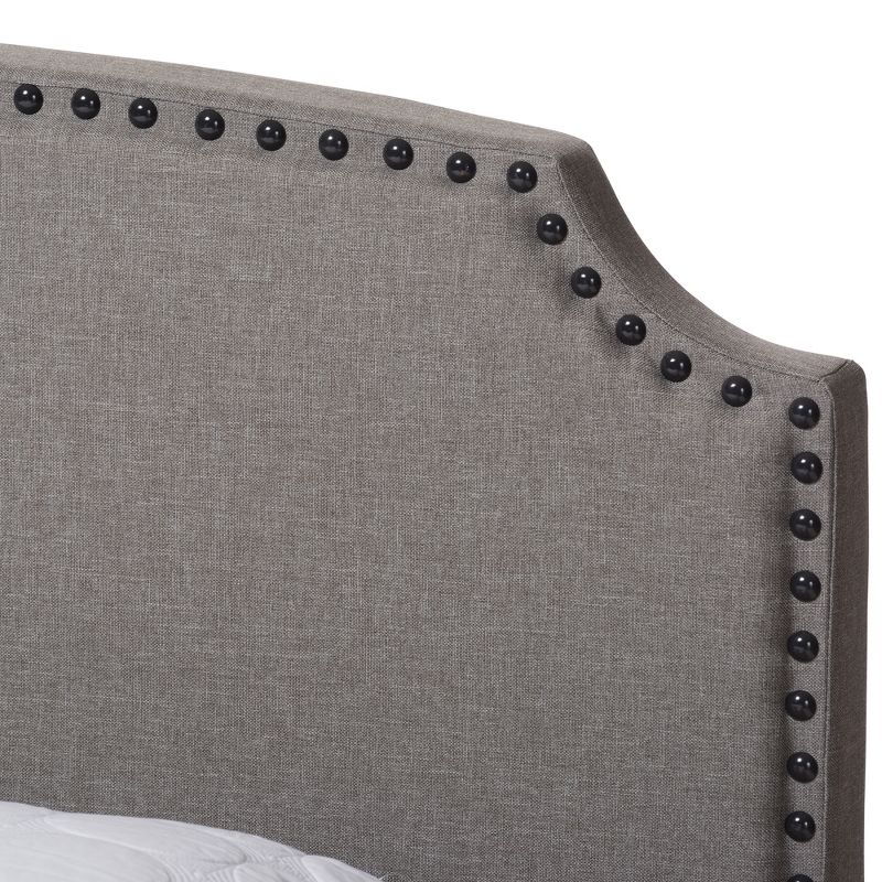 Odette Modern and Contemporary Fabric Upholstered Bed - Light Gray - Baxton Studio, 5 of 14