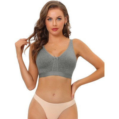 Allegra K Women's Wirefree Padded Adjustable Straps Full Coverage Push Up  Bras Gray 42C