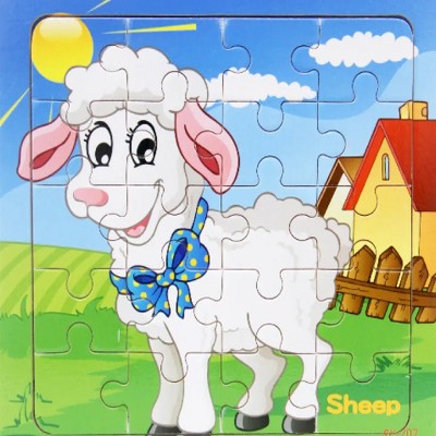 Boersma Children's Wooden Puzzle – Cat Theme with Poultry & Farm Animals, Educational Toy for Toddlers, Durable & Safe Early Learning Gift