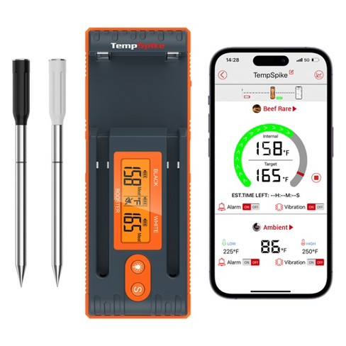 Thermopro Twin Tempspike 500ft Truly Wireless Meat Thermometer With 2 Meat  Probes And Signal Booster Ios / Android Compatible : Target