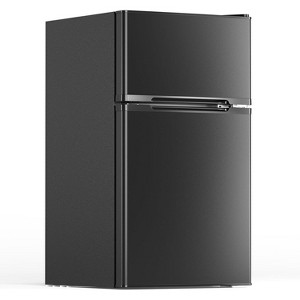 ZAFRO 3.1 Cu.Ft Mini Fridge with Freezer - 2-Door Compact Refrigerator with Adjustable Glass Shelves for Bedroom, Dorm, Office, Apartment, Black - 1 of 4