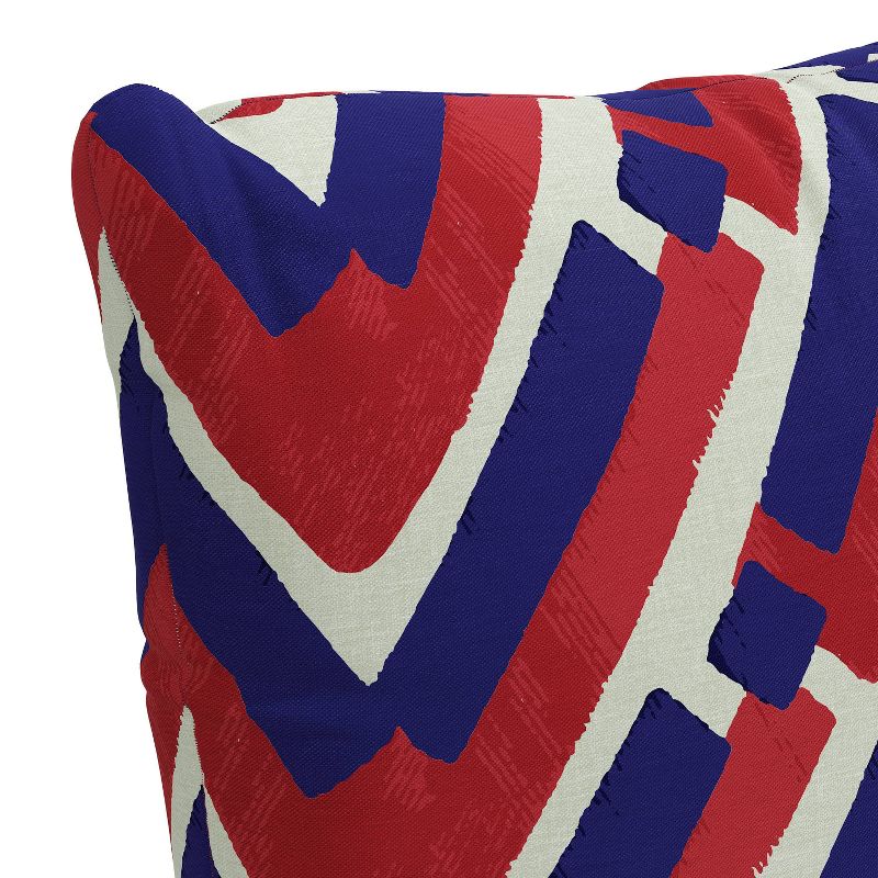 18&#34;x18&#34; Polyester Chevron Stroke Liberty Square Throw Pillow Red/Blue - Skyline Furniture, 4 of 6