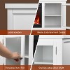 ZAFRO  58 Inch Glass Cabinet Doors TV Stand with 23 Inch Electric Fireplace & Media Entertainment Center Console Table for TV up to 65 Inch , White - 3 of 4