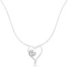Haus of Brilliance Silver 1/10 cttw Diamond Heart Pendant Necklace - 2 of 4