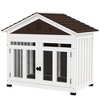 PawHut 40"L Dog House Outdoor Indoor, Wooden Dog Kennel for Small, Medium, Large Dogs, with Air Vents & Elevated Removable Floor, Magnetic Doors - 4 of 4