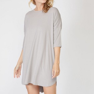 Pure Fiber Women's Rayon Bamboo 3/4 Sleeve Nightshirt - 1 of 4