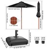 Yescom 9ft Solid Wood Outdoor Patio Umbrella with Base Included Parasol Wheels Stand for Bistro Market Garden Deck Yard Poolside - 2 of 4