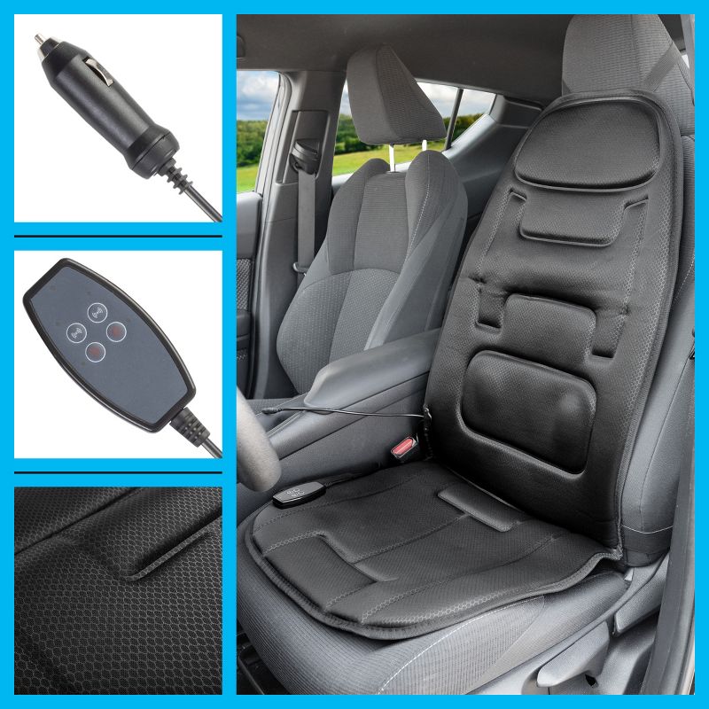 Stalwart 12V Heated Massage Chair Pad for Car Seat, 4 of 8