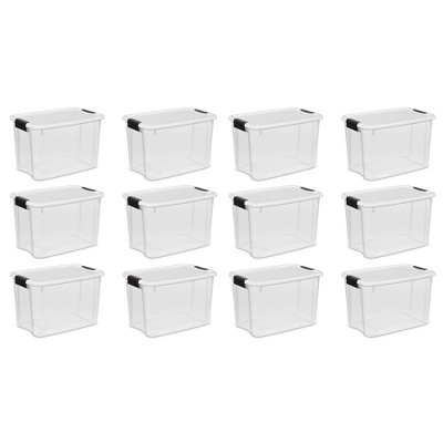 Sterilite 30 Quart Ultra Clear Plastic Stackable Storage Container (12 Pack)