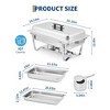 8QT Chafing Dishes for Buffet Set, Warmers Set with Lid & Foldable Frame, Rectangular Stainless Steel Chafer Food Warmer for Parties Wedding - 3 of 4