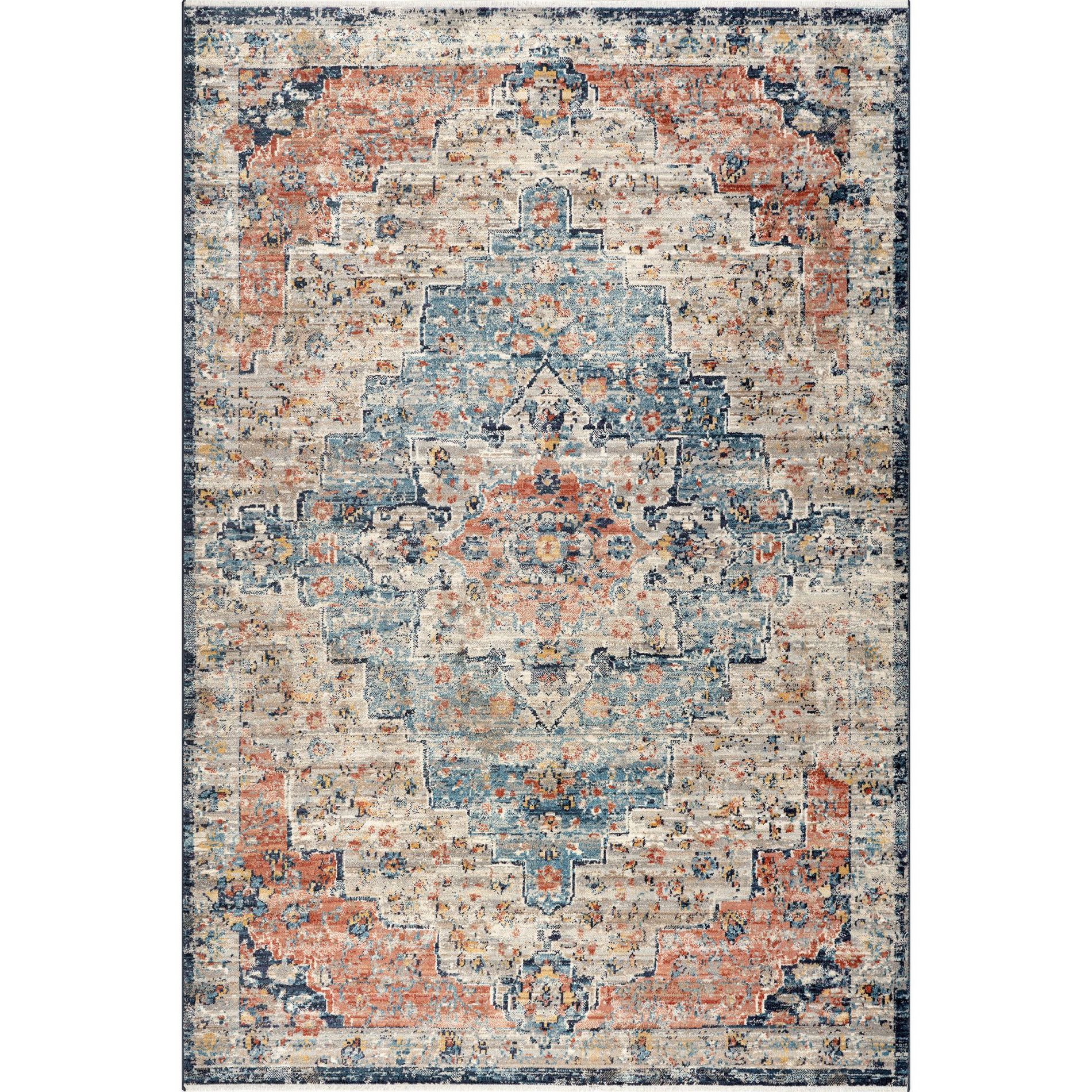 Nuloom Sawyer Medallion 4x6 Indoor Area Rug for Living Room Bedroom Dining Room Kitchen, Multicolor/Ivory