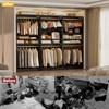 Aheaplus 36" Wooden Closet Organizer and Hangers, Freestanding Wardrobe with Hanging Rails and Adjustable Shelves - 4 of 4