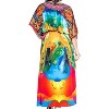 LA LEELA Women's House Daily Routine Evening Wear Loungewear Cover Up Slit Dress Long Home Wear Maxi Dresses Caftans for Women 2X-3X Multi,Abstract - 2 of 4