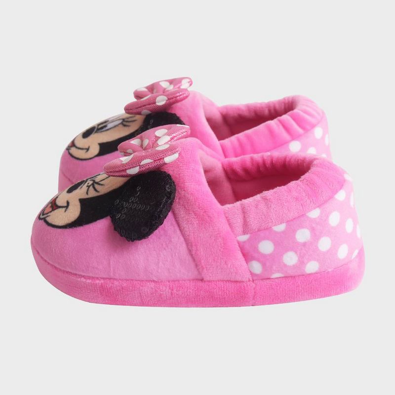 Toddler Girls' Disney Minnie Sock Slippers - Pink, 4 of 8