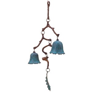 SPI Home Brass Branch and Leaf Garden Bell – 19" Nature-Inspired Outdoor Wind Bell for Porch or Garden Decor - 1 of 4