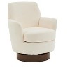 Zeus & Ruta Polyester Swivel Accent Chairs Armchair with Gold Stainless Steel Base for Living Room - 3 of 4