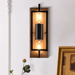 Bella Depot 2-Light Wood Wall Light - 1 of 4