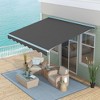 Outsunny 13' x 10' Electric Awning, Patio Retractable Awning with LED Lights and Remote Controller, Dark Gray - 2 of 4